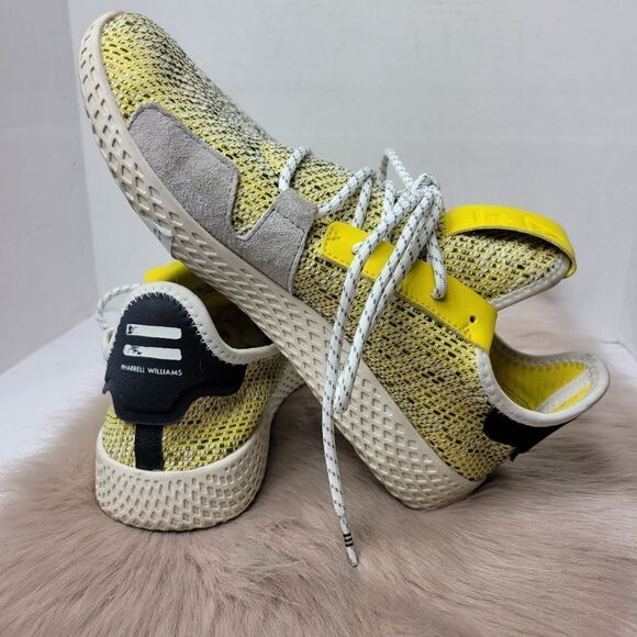 Adidas X Pharrell Williams Solar HU Tennis V2 Sneakers Yellow BB9543 Size 7 - Picture 6 of 10